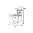 thumbnail image 5 of Simple Gray Counter Height Dining Chairs / X Back Design and Cushioned Seats, 5 of 6