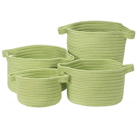 

MR34ABSKTSET American Farmhouse 4-Piece Basket Set - Pale Green Basket 100% Polypropylene - Round.