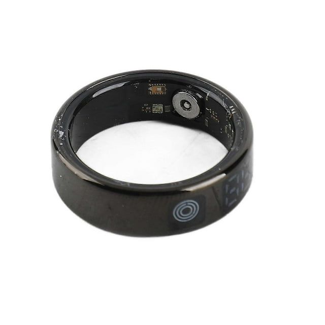 Smart Ring with Display Touch Screen IP68 Stainless Steel Multiple Sports Modes Fitness Tracker Ring Size 9(Inner Diameter 18mm)