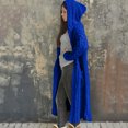 thumbnail image 6 of Long Sleeve Loose Fit Hooded Cardigan Cable Knit Design Front Button High Slit for Women Wear, 6 of 8