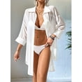 thumbnail image 5 of Prettady Womens Modern Swimsuit Cover Up Blouse Button Down Shirt Dresses Tops White L, 5 of 8