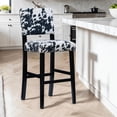 thumbnail image 2 of Linon Corey 30" Cow Print Bar Stool with Frame in Black Wood, 2 of 15