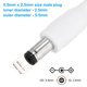 thumbnail image 2 of Uxcell Cable de extensión de poder DC de 5.5x2.5mm macho a macho de 3 pies, 6 piezas de adaptador de cable de 24AWG, color blanco, 2 of 6