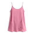 thumbnail image 4 of GEWSEY Womens Camisole Tank Tops Dressy Casual Cotton Linen Gauze Cami Shirts Adjustable Spaghetti Straps Tunic with Pockets (Pink, XL), 4 of 8