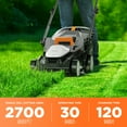 thumbnail image 3 of Litheli 40V Cordless Electric Lawn Mower, 15-Inch, 6-Position Height Adjustment, Lightweight, with 2 X 4.0Ah Battery, for Lawns & Gardens, 3 of 8