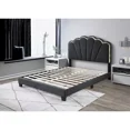 thumbnail image 3 of Modern California King Platform Bed, Shell Arc Adjustable LED Headboard, Gray, 3 of 3