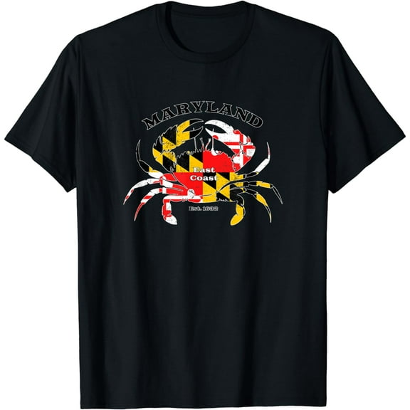 Maryland State Flag Crab Pride Annapolis Baltimore Fishing T-Shirt