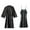 Black, variant on Women's 2 Piece Robe Set Soft Chemise Nightgown Summer Satin Silk Bathrobe Lightweight Valentines Day Bridesmaid Bridesmaid Navy Large