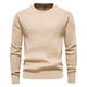 thumbnail image 1 of Gibobby Suéter para hombre Suéter de cuello redondo para hombre(Beige,Chica), 1 of 5