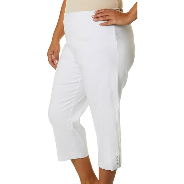 womens white pull on capris