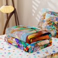 thumbnail image 6 of Homewish Nature Tree Zipper Full Size Comforter Sets With Fitted Sheet And 2 Pillowcases,Colorful Glass Zipper Bedding Set,Yellow Blue,Colorful Stars Reversible,4Pcs, 6 of 8