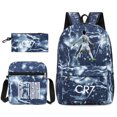 thumbnail image 1 of Football star Cristiano Ronaldo peripheral backpack set Messi backpack hot stamping printing three piece set, 1 of 5