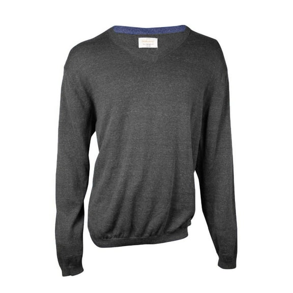 Weatherproof Men's Heather V-Neck Sweater (Large, Black)
