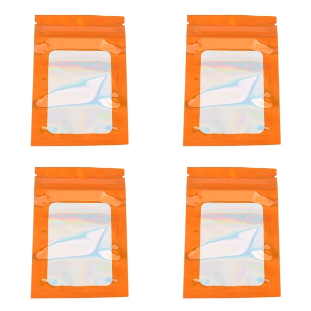 100 UDS BOLSAS HOLOGRAFICA ZIPLLOCK BOLSAS DE ALMACENAMIENTO DE ALIMIMOS REUTILIBLES AUTOSELLADAS CON ORIFORIO COLGANTE PARENTAS DE MAJA DE JOYERÍA