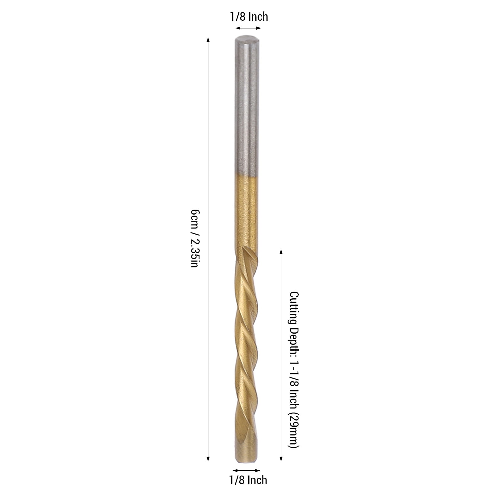 Spiral Drill Bit Set, Easy Installation Fast And Accurate Cutting Drill Bits 50PCS 1/8 Inch Stable Milling High Speed Steel  For Wood Plastic Fiberglass