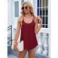 thumbnail image 5 of Womens Solid Color Round Neck Sleeveless Tank Top Basic Layering Undershirt Casual Wine Red XL, 5 of 9