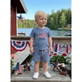 thumbnail image 4 of AceBaby 4th of July Toddler Baby Boys Summer Outfits 0-3T Letter Flag Embroidery 2Pcs Shorts Set, 4 of 9