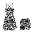 thumbnail image 3 of KEIAHUAN Zebra Stripe Women Tennis Dress with Shorts Casual Golf Dress Two Piece Set Comfortable Backless Golf Outfits with Pocket Spaghetti Strap Athletic Dresses X-Small, 3 of 7