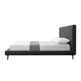 thumbnail image 4 of Soren Charcoal Linen Bed - Upholstered, Walnut Tapered Legs, Slats IncludedQueen, 4 of 9
