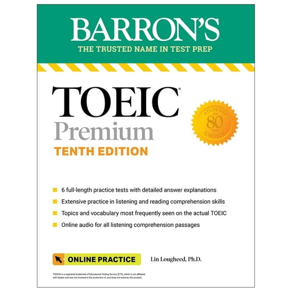 Barron's Test Prep Toeic Premium: 6 Practice Tests   Online Audio, Tenth Edition, (Paperback)