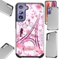 thumbnail image 1 of Compatible with Samsung Galaxy S21 Plus 5G Hybrid Fusion Guard Phone Case Cover (Eiffel Tower Butterfly), 1 of 1