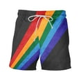 thumbnail image 5 of DDAPJ pyju Mens Big and Tall Swim Trunks Gay Pride Flag Rainbow 3D Printed Casual Beach Shorts Lightweight Drawstring Board Shorts Quick Dry Surf Bathing Suit with Pockets Multicolor#3 XXL, 5 of 8