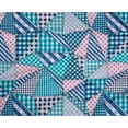 thumbnail image 5 of oneOone Polyester Lycra Teal Blue Fabric Check Patchwork Sewing Material Print Fabric By The Yard 56 Inch Wide, 5 of 5