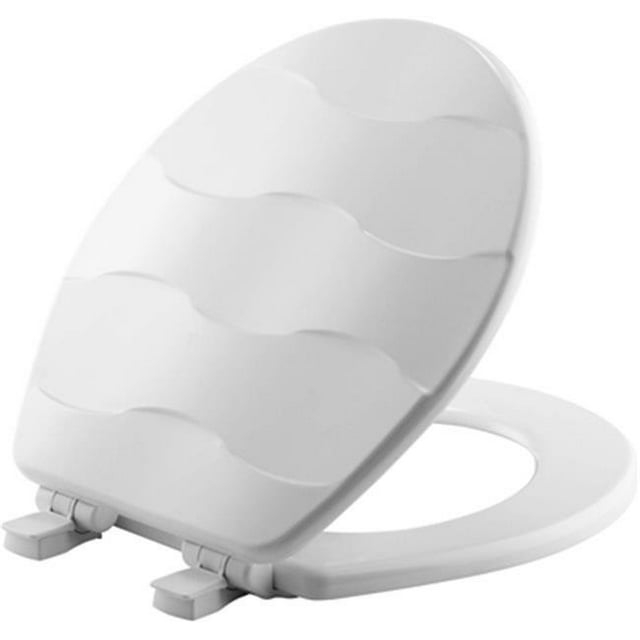 Siège de Toilette en Bois Sculpté Rond Tissé, Blanc