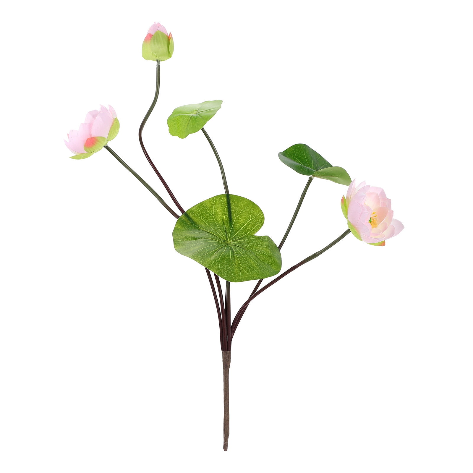 Fake Lily Flower Artificial Pad Water Plant Flowers Stems Greenery Stem