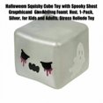 thumbnail image 2 of Halloween Squishy Cube Toy with Spooky Ghost Graphic and Slow Rising Foam, 1-Pack, Silver, for Kids and Adults, Relaxation Toy, 2 of 3