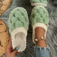 thumbnail image 5 of HNMKIU Warm Slippers for Women Ladies Couple Autumn Winter Closed Toe Solid Color Flat Bottom Warm Home Indoor Shoes Slippers for Women Indoor Z02_Green,8.5, 5 of 8