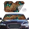 thumbnail image 2 of Uemuo Vintage Butterfly Green Pattern Accordion Car Windshield Sun Shade, Foldable Reflective Sun Visor for Car, Reflector Windshield Sunshade-Medium, 2 of 7