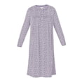 thumbnail image 7 of Aria Women’s Long Sleeve Stretch Velour 44" Sleepwear Nightgown, Sizes XS-5X, 7 of 7
