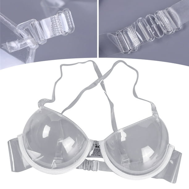 Sexy Women 3/4 Cup Transparent Clear Push Up Bra Ultra Thin Strap