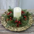 thumbnail image 4 of Cinvoph 9.8" Christmas Candle Rings Wreaths, Mini Wreath with Faux Berries, Artificial Wreaths Fits 3" Pillar Candles Candle Ring Holder for Winter Table Mantel Decor, Centerpiece for Tables, B, 4 of 8