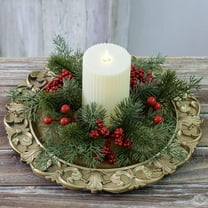 Christmas Table Decoration Wreath Candle Candlestick Fall Decor for Fireplace Porch Table Garland for Home Party Indoor Outdoor Festival Holiday Party Supplies 9.84 in