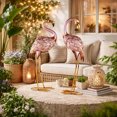 thumbnail image 3 of DecMode 25" Flamingo Garden Sculpture with Dimensional Feathers and Gold Accents (2 Pack), 3 of 12