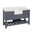 thumbnail image 7 of Charlotte 60" Single Farmhouse Bathroom Vanity with Marine Gray Cabinet and Quartz Top, 7 of 7