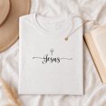 thumbnail image 3 of Jollimate Minimalist Jesus Cross Graphic Tee, Christian Script T-Shirt for Women, Religious T-Shirt Gift, 3 of 6