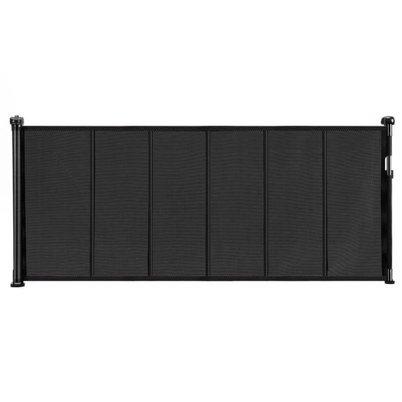 Retractable Gate 70.87in Wide, 34.2in Tall - Black Mesh Safety Gate for Kidss & Pets