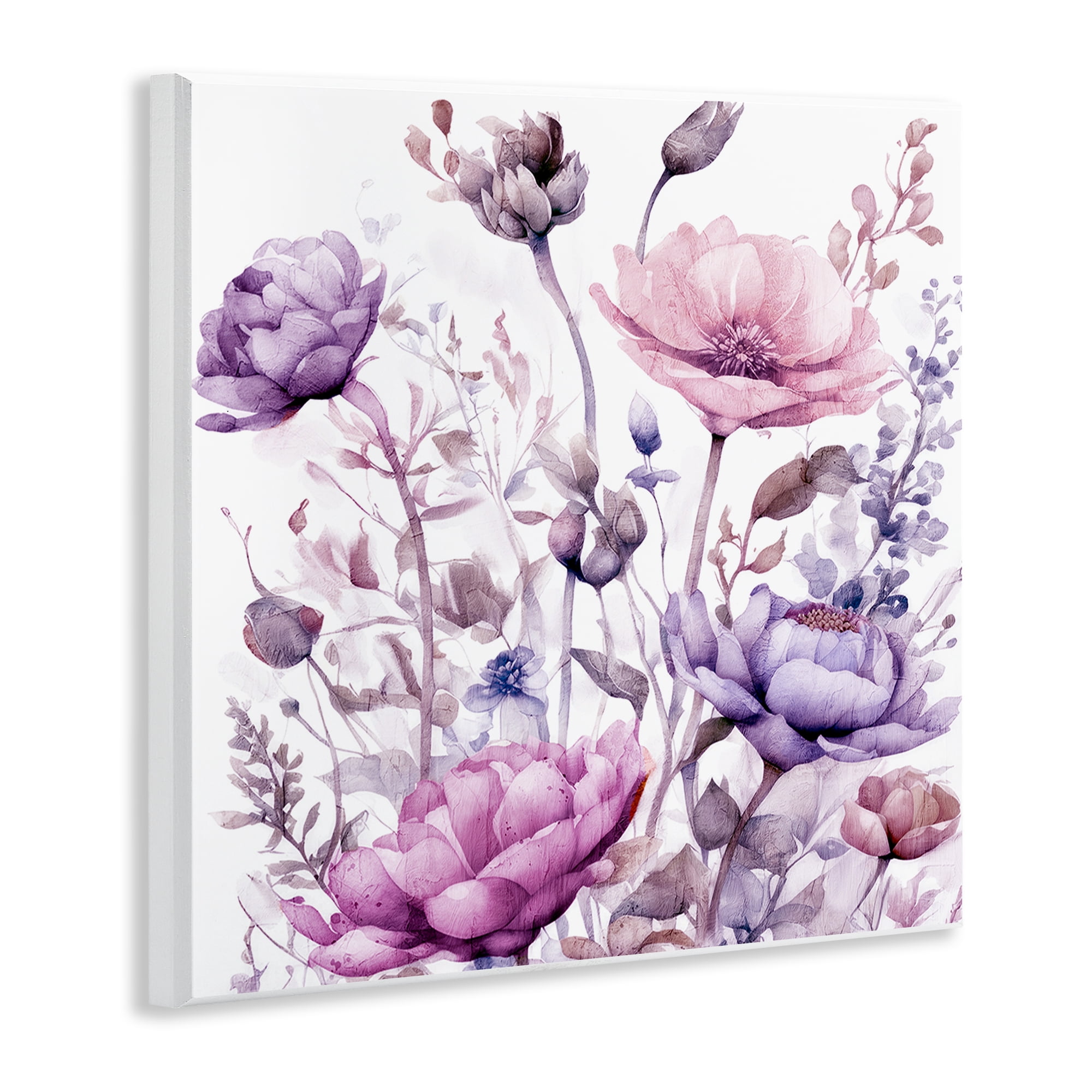 Stupell Industries Purple & Pink Florals Wall Plaque Art, design by Kim Lewis