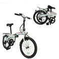 thumbnail image 2 of Xspec  20" 7 Speed Folding Compact City Commuter Bike, White (NOT An Electric, 2 of 11