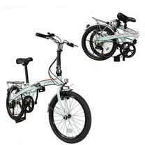 Xspec 20" 7 Speed Folding Compact City Commuter Bike, White (NOT An Electric