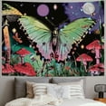 thumbnail image 2 of PRATYUS  Moth Tapestry for Bedroom Aesthetic Mushroom Tapestry Green Butterfly Wall Tapestry Moonlit Garden Tapestry Wall Hanging Srarry Stars Tapestry for Living Room Dorm Home Decor Painting, 2 of 6