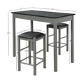 thumbnail image 3 of Lancer Grey Faux Marble 3-Piece Dining Set with Stools Counter Height Kitchen, 3 of 7