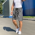 thumbnail image 6 of Pofeuu Optical Zebra Illusion Print Men's Soft Woven Elastic Waistband Sleep Pajama Short-XX-Large, 6 of 6