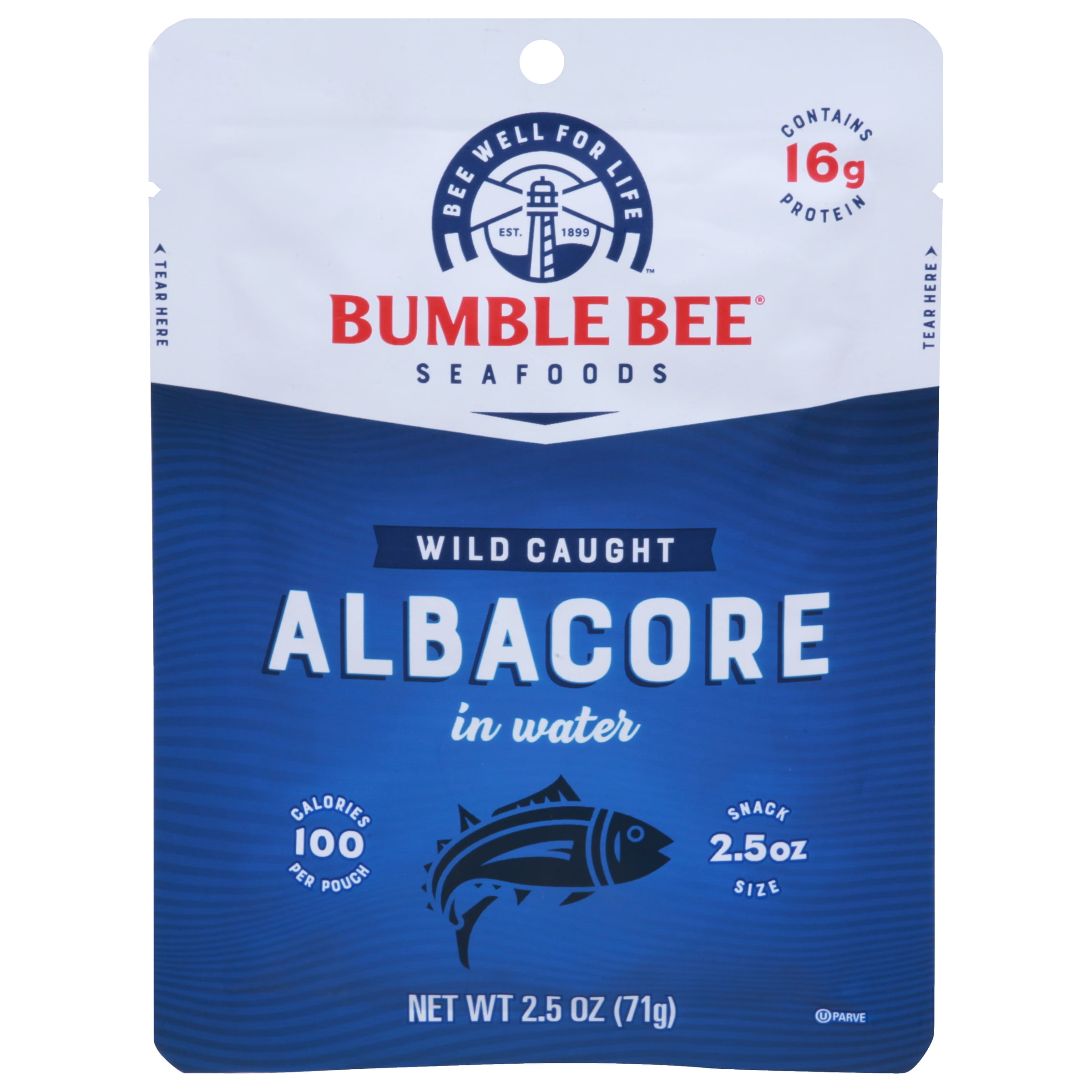 Bumble Bee Albacore Tuna in Water, 2.5 oz Pouch
