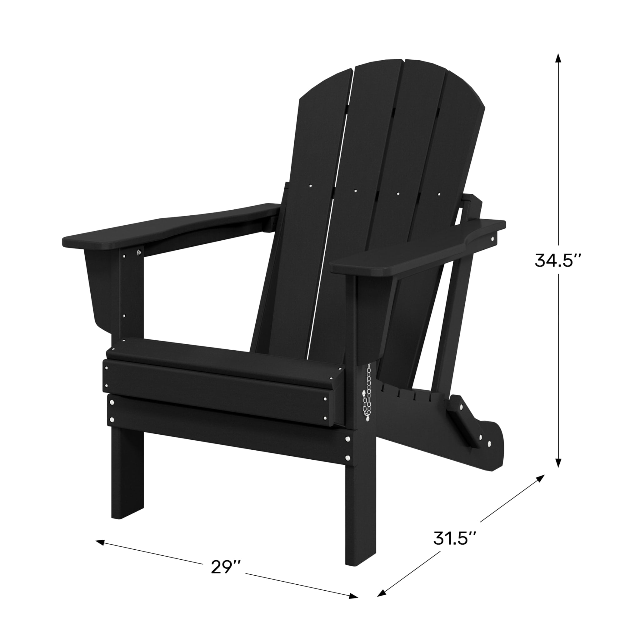 WestinTrends Malibu Outdoor Folding HDPE Adirondack Deck Chair - Patio & Outdoor Lounge, Weather‑Resistant, Dark Brown