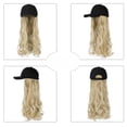 thumbnail image 4 of Extensiones para mujer Sombrero ajustable con peluca sintética adjunta Pelo largo ondulado de 20 pulgadas Gorra de béisbol negra (Bleach Blonde Mix Bleach Blonde), 4 of 5