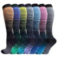 thumbnail image 4 of Opvise Womens Socks 1 Pair Compression Stockings Comfortable Gradient Color Good Breathability High Elasticity Wear Resistant Foot Protector Moisture Absorption Knee High Sports Socks Orange, 4 of 7